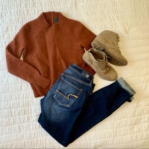 J Crew Wool Mock Neck Sweater Size Medium